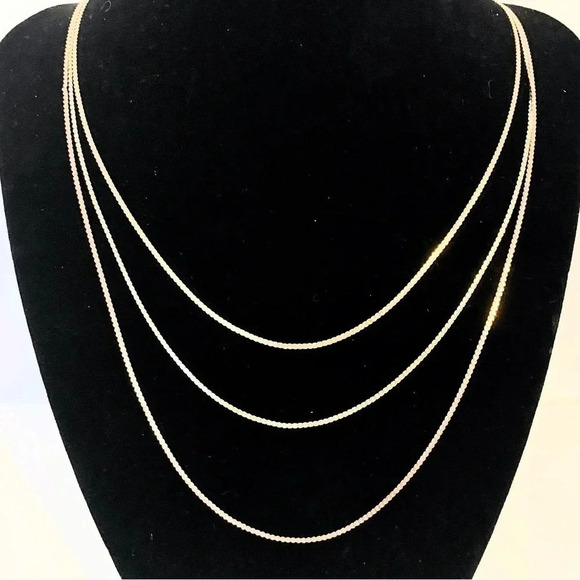 Ellman’s Jewelry - Ellman’s Vintage White, Yellow & Rose 3 Strand 14k Gold Necklace